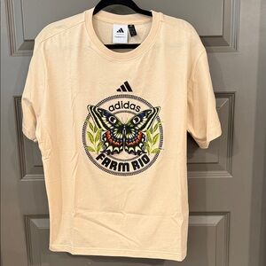 Adidas Cream Butterfly Graphic Tee